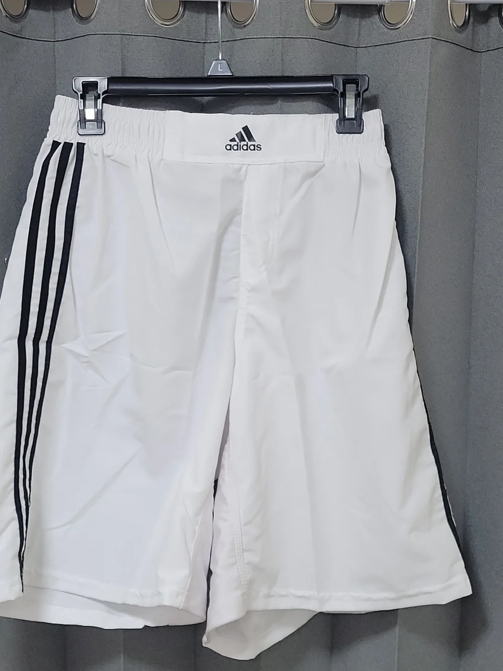 adidas Men’s White Athletic Shorts with Black Side Stripes